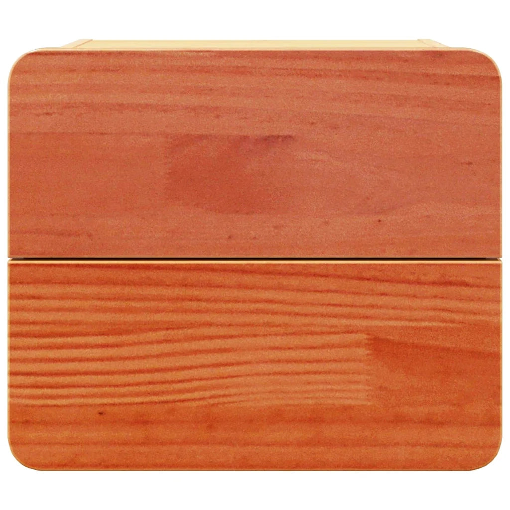 Comodino-Tavolino da notte Marrone cerato 39 x 34 x 33 cm Legno di pino massello