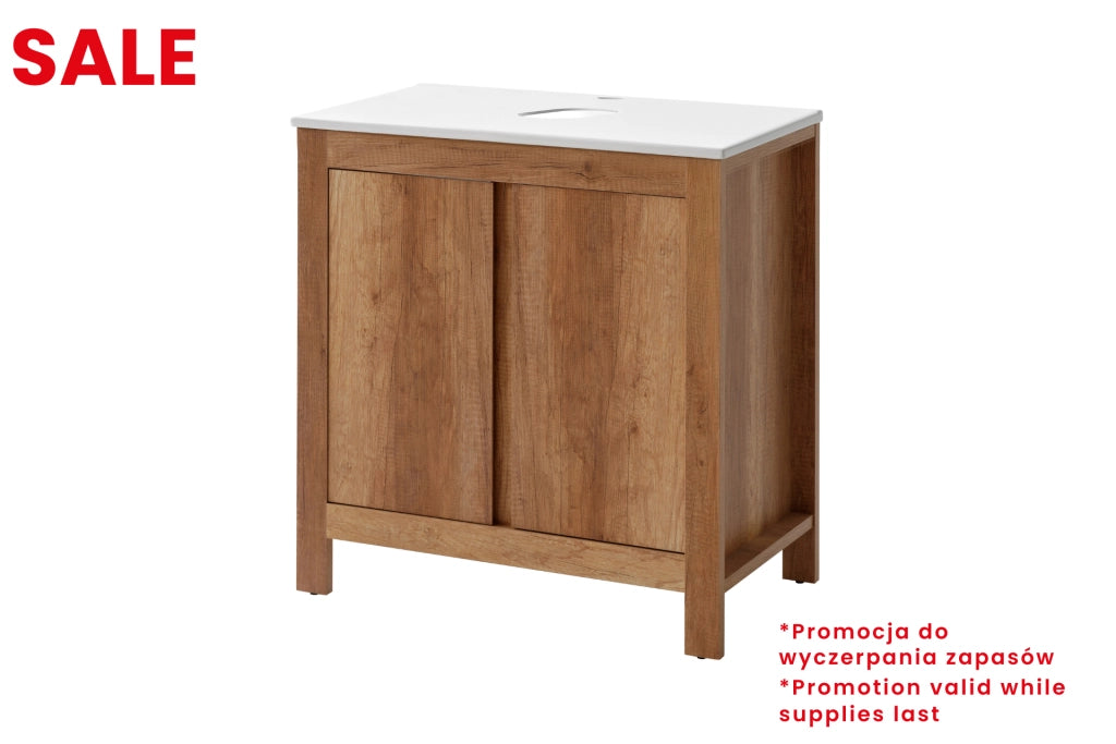 Set mobili bagno 80 cm con piano Classic Oak 80 x 1401 x 46 cm
