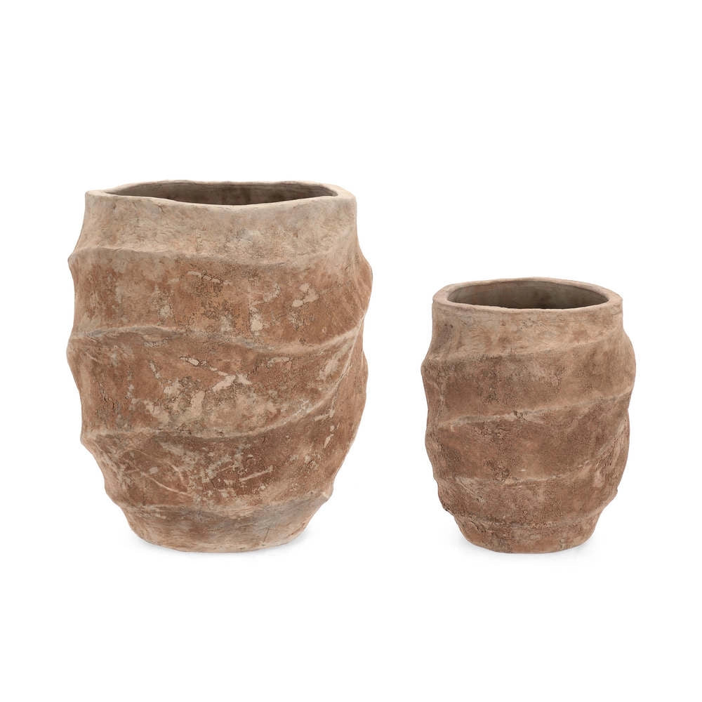 Porta Vaso Alto in Terracotta Brunita da Esterno Teide Bizzotto Dimensioni: Ø52 - 58 h cm