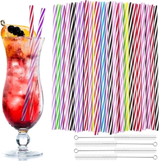 60 pezzi di strisce per bicchieri riutilizzabili con spazzole per la pulizia - strisce per cocktail per bar per famiglie e ristoranti