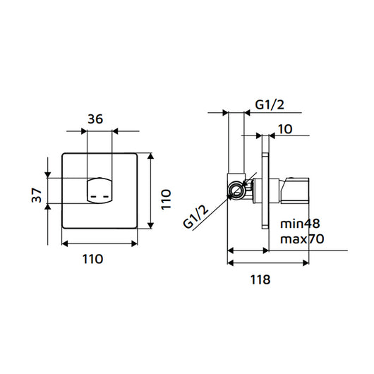 Miscelatore incasso doccia senza deviatore bianco - serie Marte
