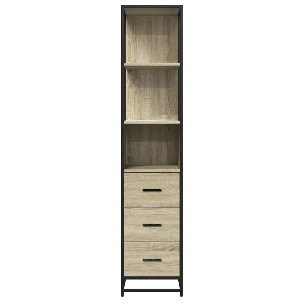 Armadietto Bagno Rovere Sonoma 35x37,5x166 cm Legno Multistrato