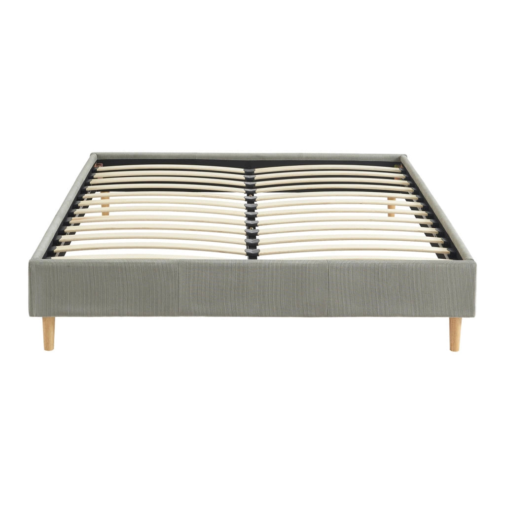 Struttura letto in velluto a coste fini con rete a doghe, 140x190cm,