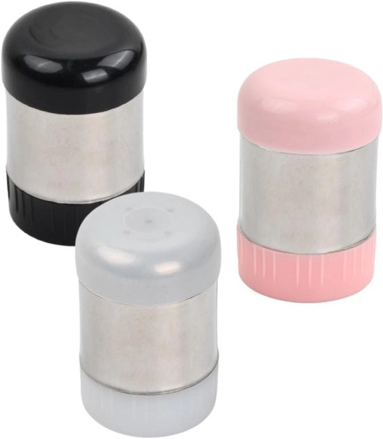 Set di spolverini per sale e pepe 3 pezzi mini spolverini in acciaio inossidabile per contenitori di sale, contenitori di sale riutilizzabili per cucina, piccoli contenitori di sale riutilizzabili