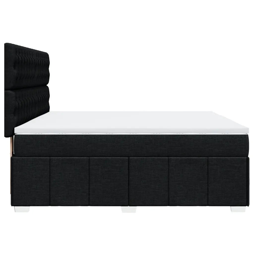 Giroletto a Molle con Materasso Nero 180x200 cm in Tessuto 3294056