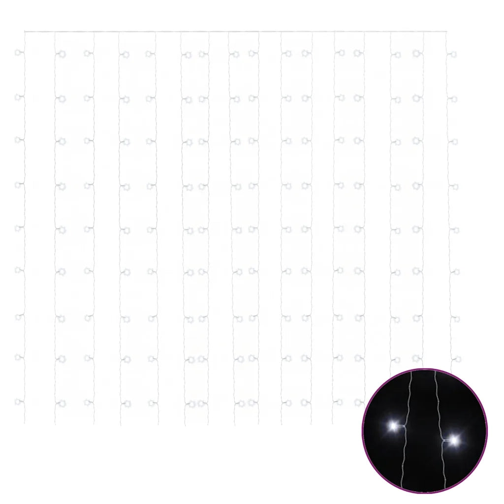 Tenda Luci a Ghiaccioli 3x3m 300 LED Bianco Freddo 8 Funzioni CFW1087531