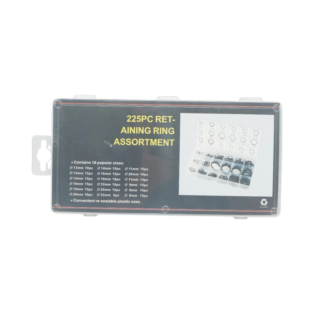 Set anelli di sicurezza Seeger interni ed esterni 6–32 mm, 225 pezzi