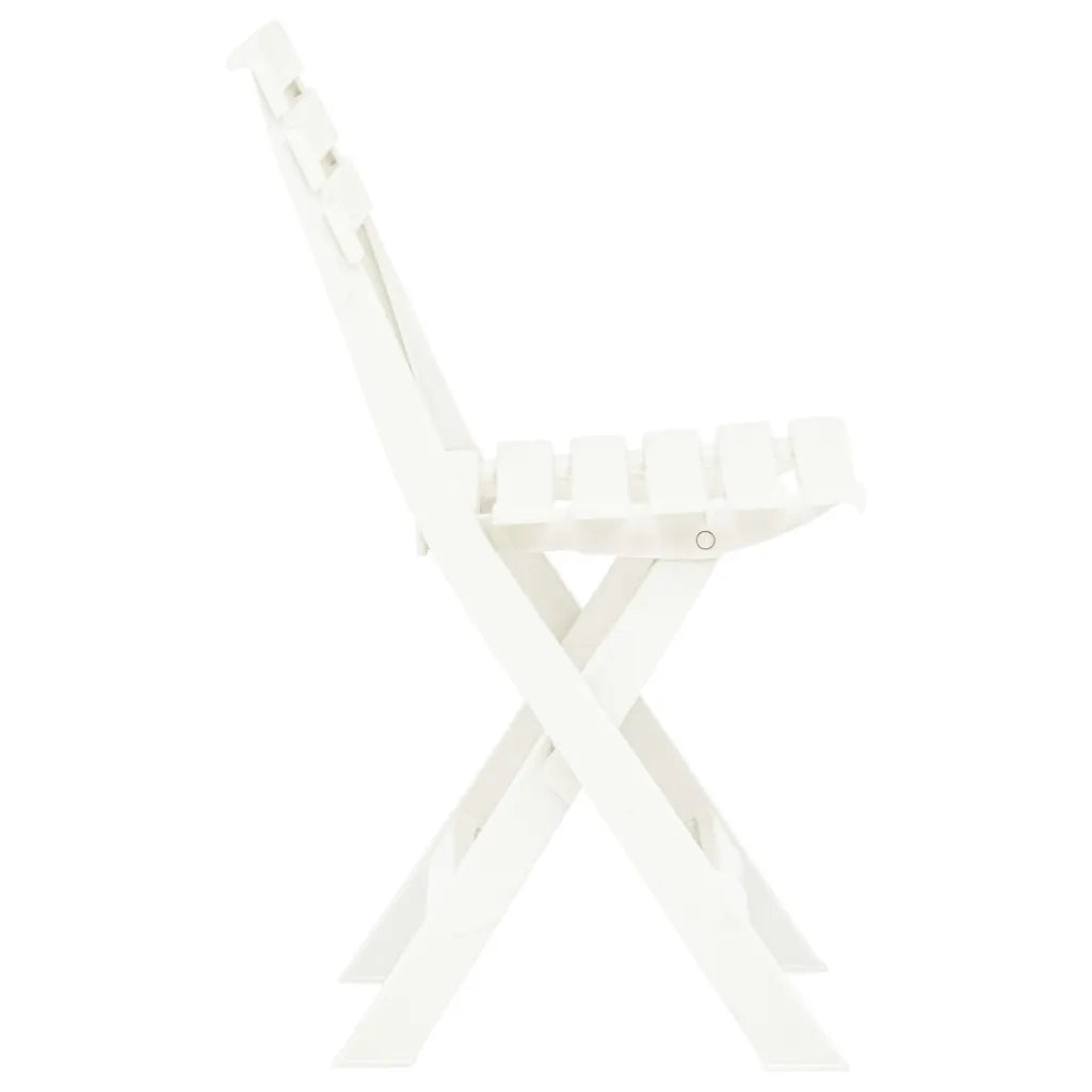 Sedie da Giardino Pieghevoli 2 pz in Plastica Bianche 48786