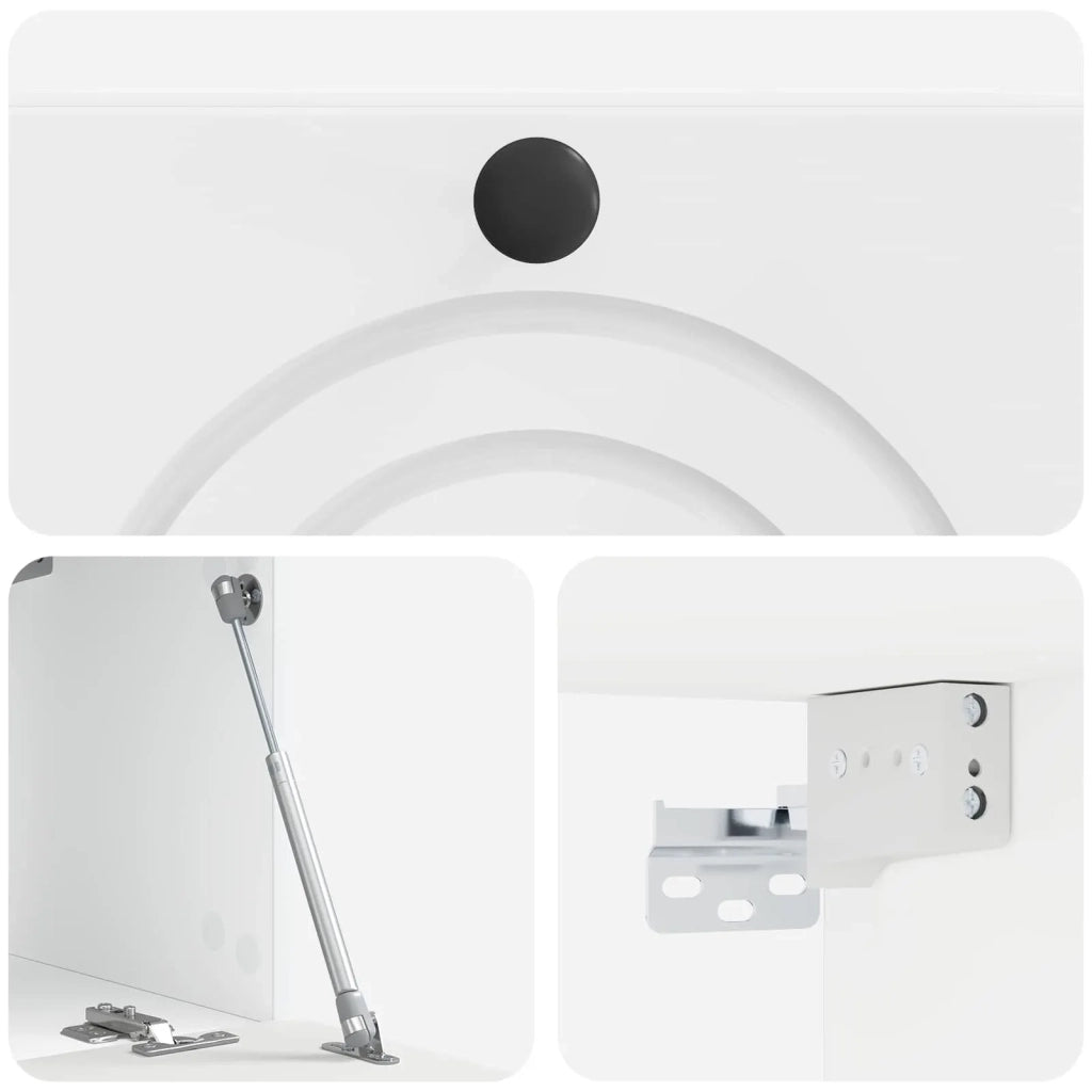 Mobile Porta TV da Muro Bianco Lucido 59,5 x 31 x 30 cm 898199