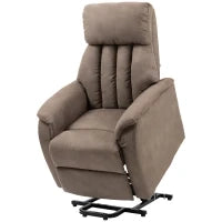 Poltrona Alzapersona Reclinabile 150° max con Telecomando e Poggiapiedi, 75x93x110 cm, Marrone