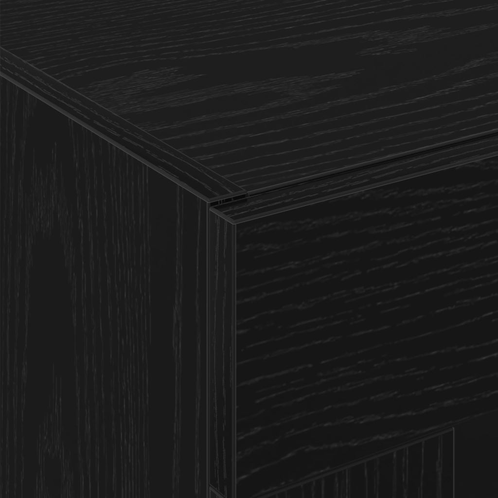 Mobile a muro con porte in vetro Rovere nero 69.5x34x90 cm