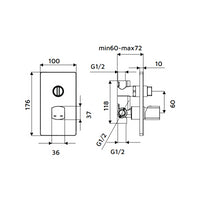 Miscelatore incasso doccia con deviatore bianco - serie Marte