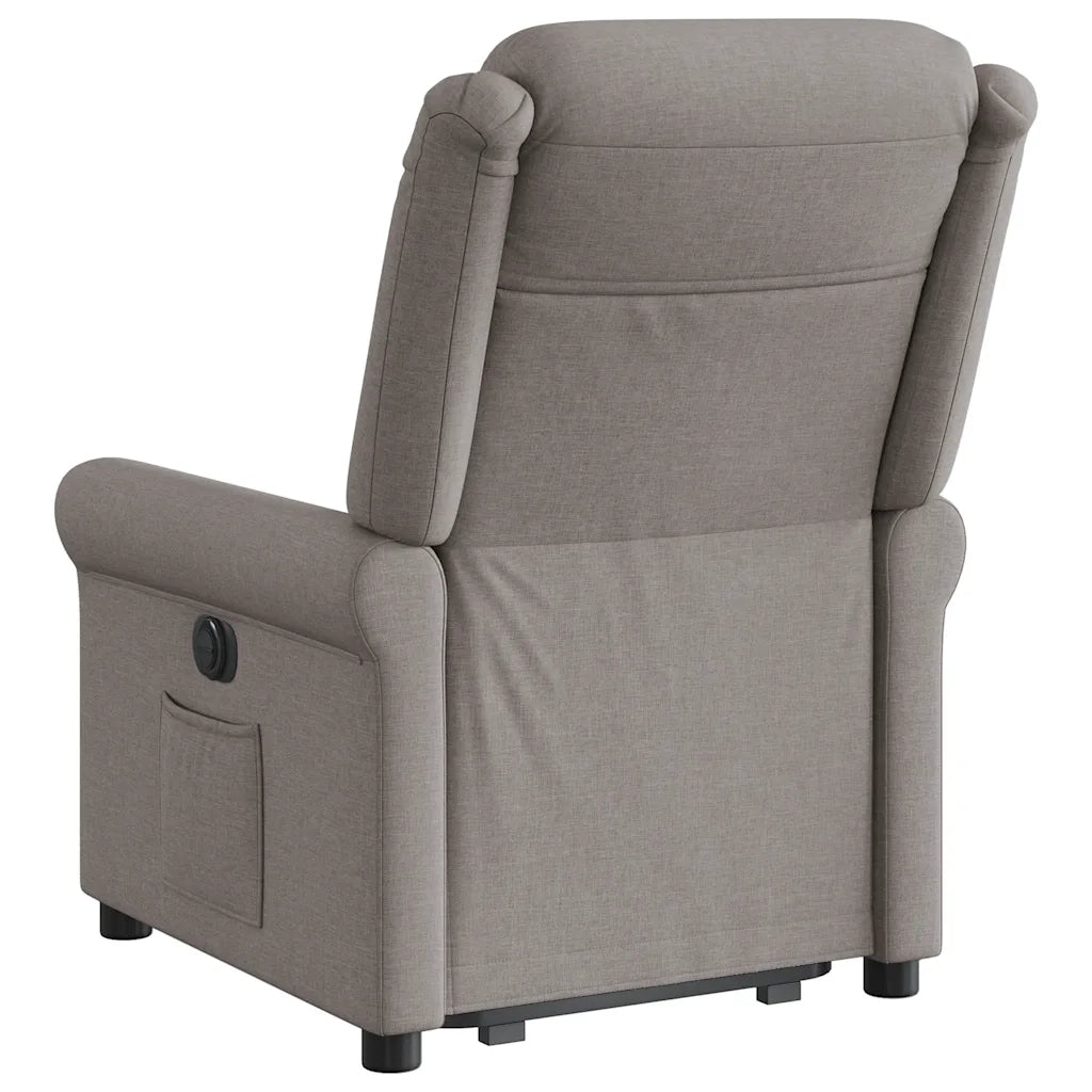 Poltrona Alzapersona Reclinabile Elettrica Tortora in Tessuto 3303341