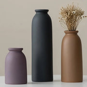Set di vasi ceramici da 3, piccoli vasi per fiori per decorazione, arancione, giallo, bianco (mix nero grande) 26,6 cm