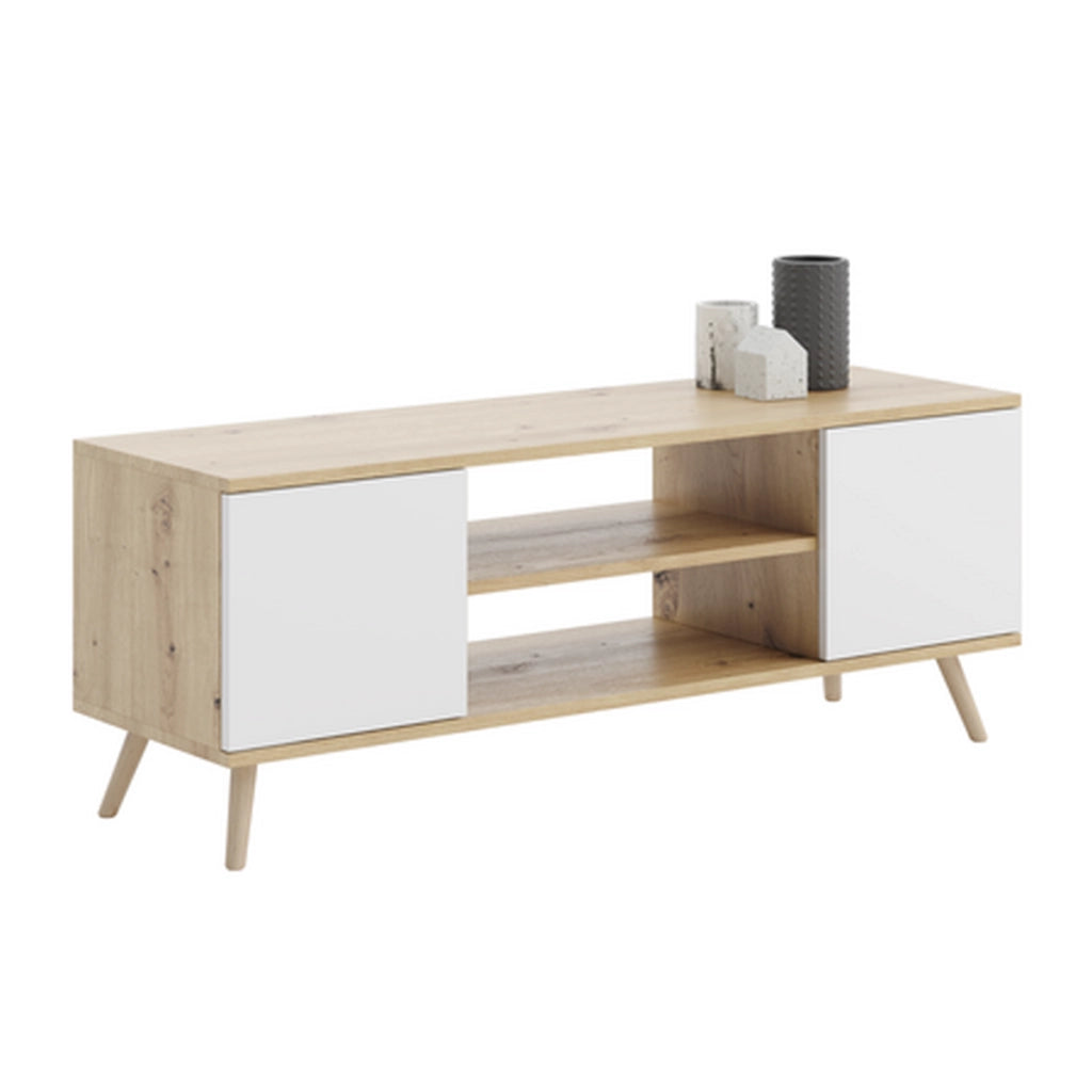 Mobile porta TV Focus 155 cm in rovere artisan e bianco