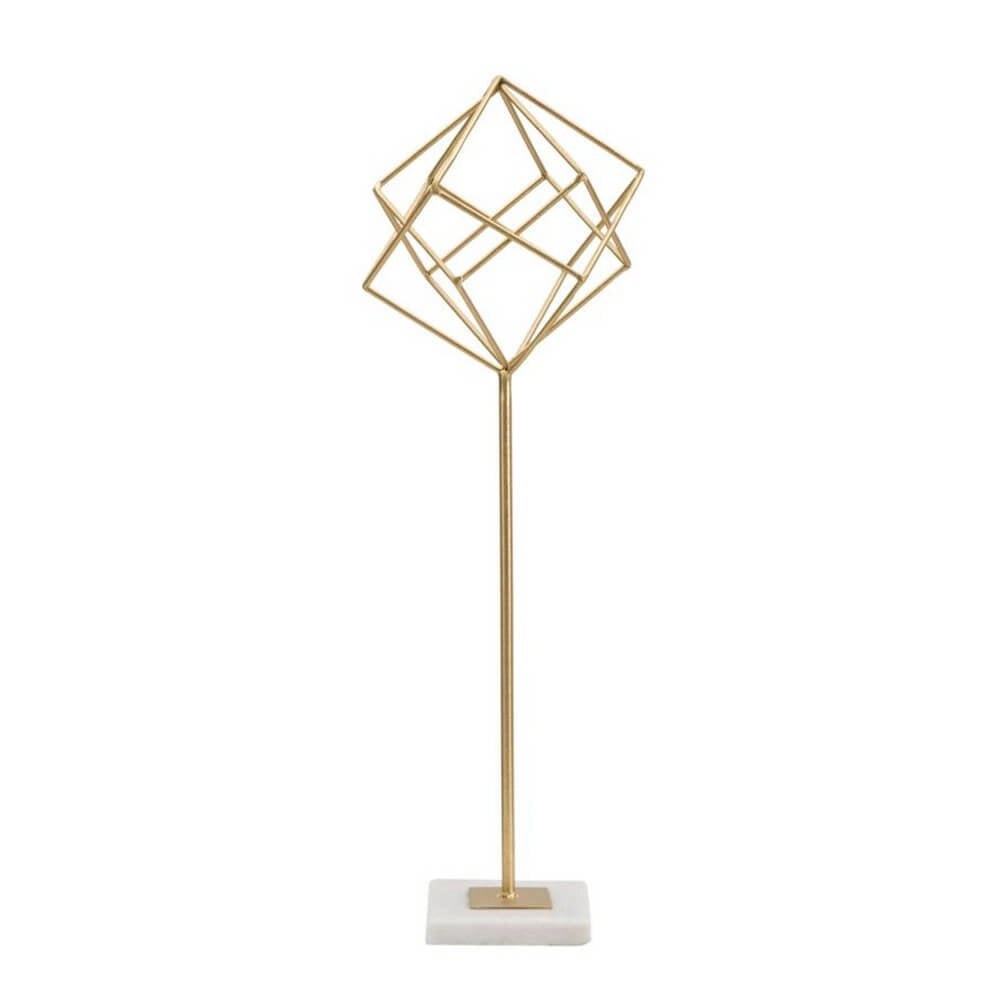 Soprammobile moderno in metallo dorato con cubi - CUBIX