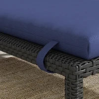 Cuscino per Sdraio e Lettino Prendisole in Tessuto con Lacci di Fissaggio, Blu Scuro