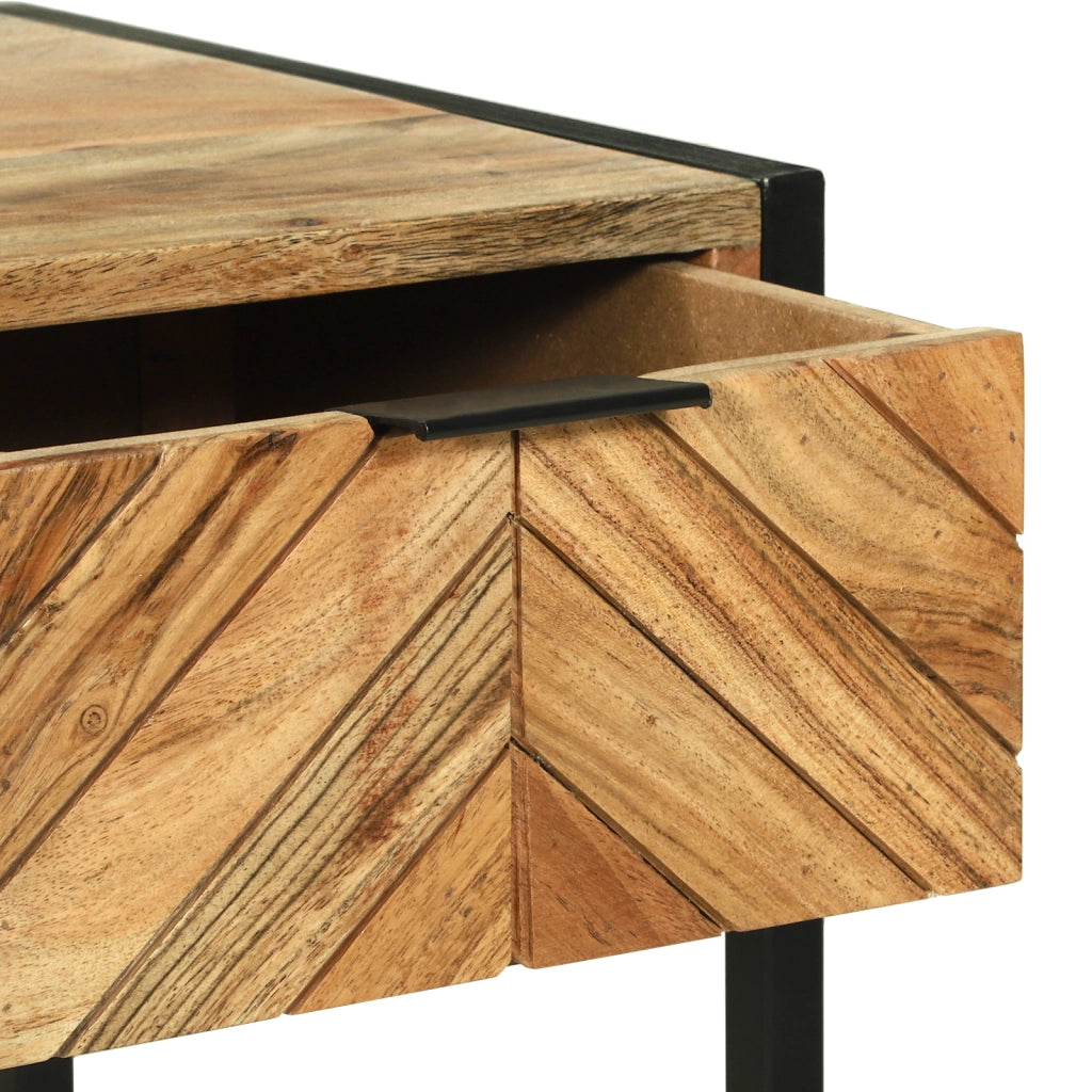 Toeletta con Specchio in Legno Massello di Acacia