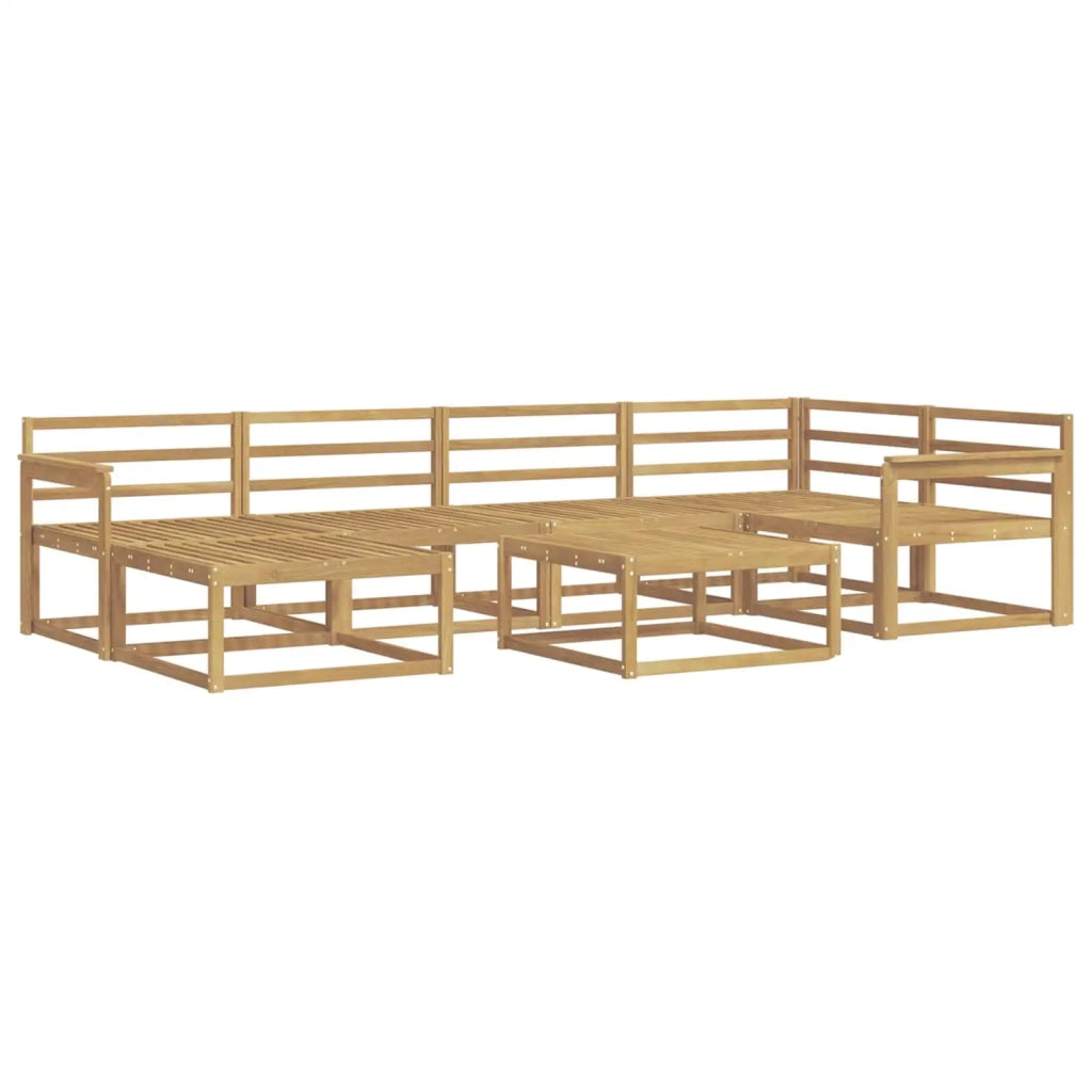 Set di divani da esterno 7 pcs Bianco Legno di Acacia Massello 3386713