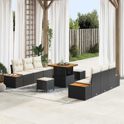 Set Divano da Giardino con cuscino 9 pcs Nero e Crema 3363255
