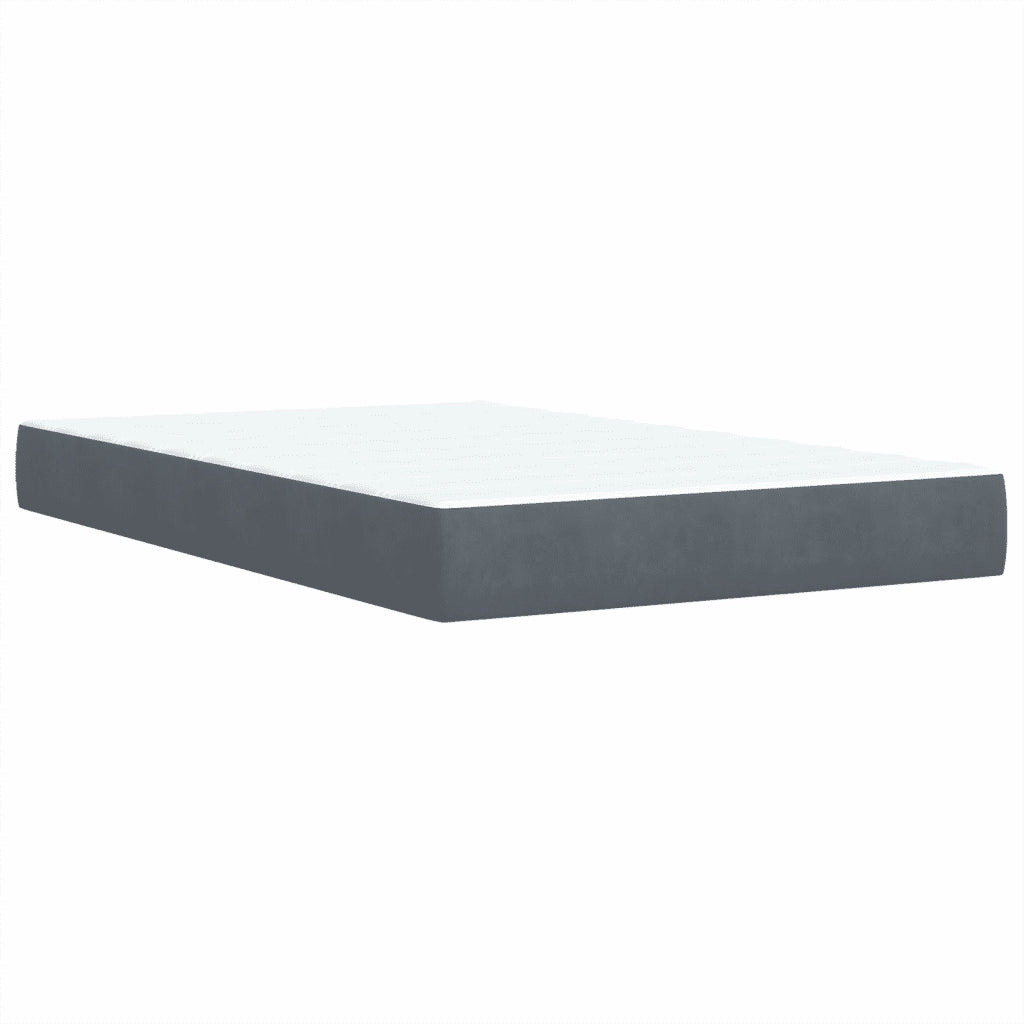 vidaXL Giroletto a Molle con Materasso Grigio Scuro 120x190 cm Velluto