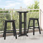 Set di 3 Sgabelli da Bar  Nero HDPE