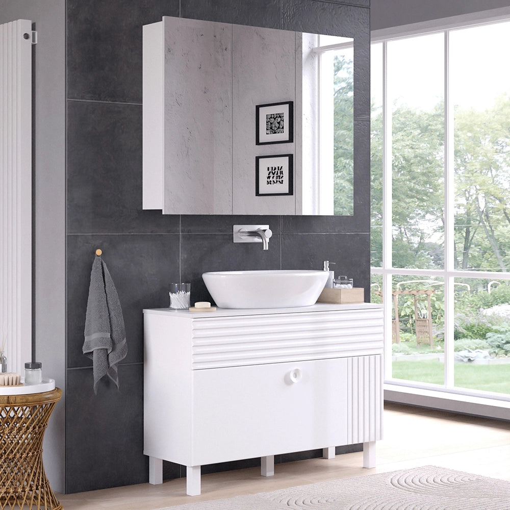 Vicco Mobile sottolavabo per bagno Bianco 100.2 x 72.4 cm con 2 cassetti