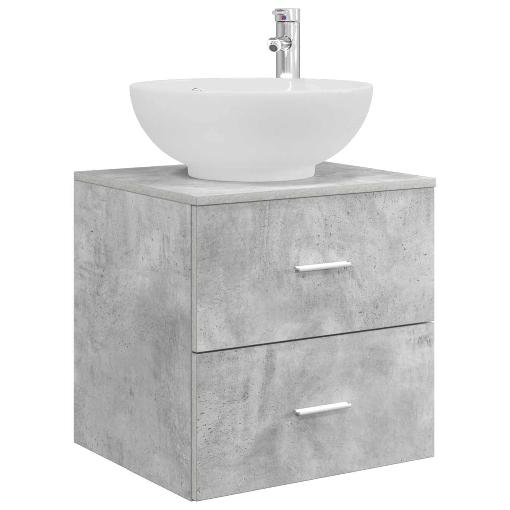 Set di mobili per il bagno 3 pz Grigio Cemento 3405894