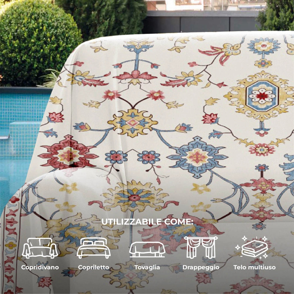 Telo Copritutto Matrimoniale Cotone 250x260 cm Grande Multiuso Copridivano Copriletto Arazzo Drappeggio Lavabile Resistente Disegno 6