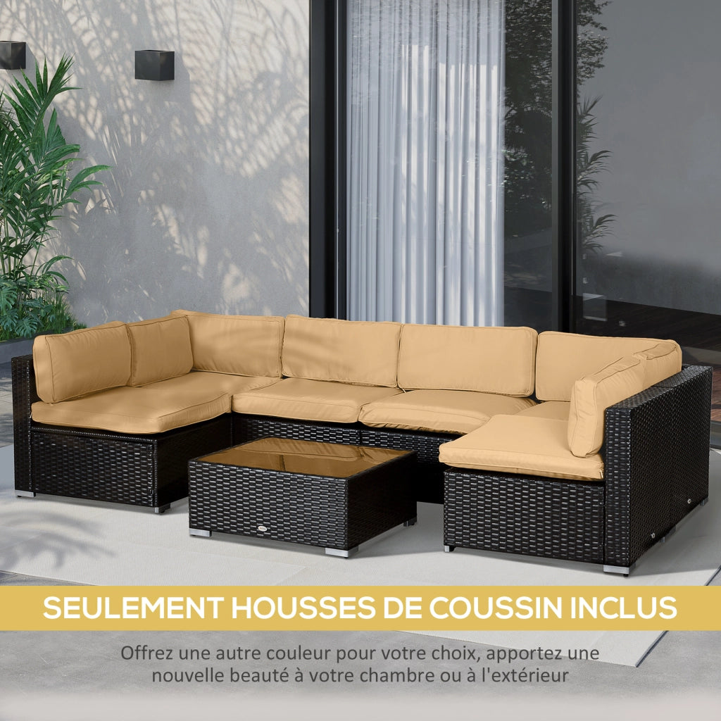 Set di 14 Federe Cuscini Divano Giardino ¨C Minimal ¨C Marrone
