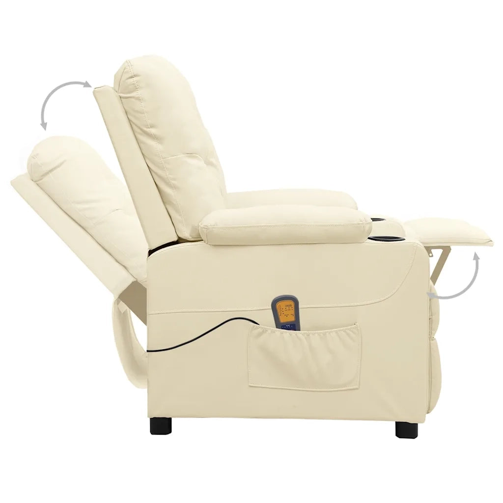 Poltrona Massaggiante Crema in Similpelle 339132