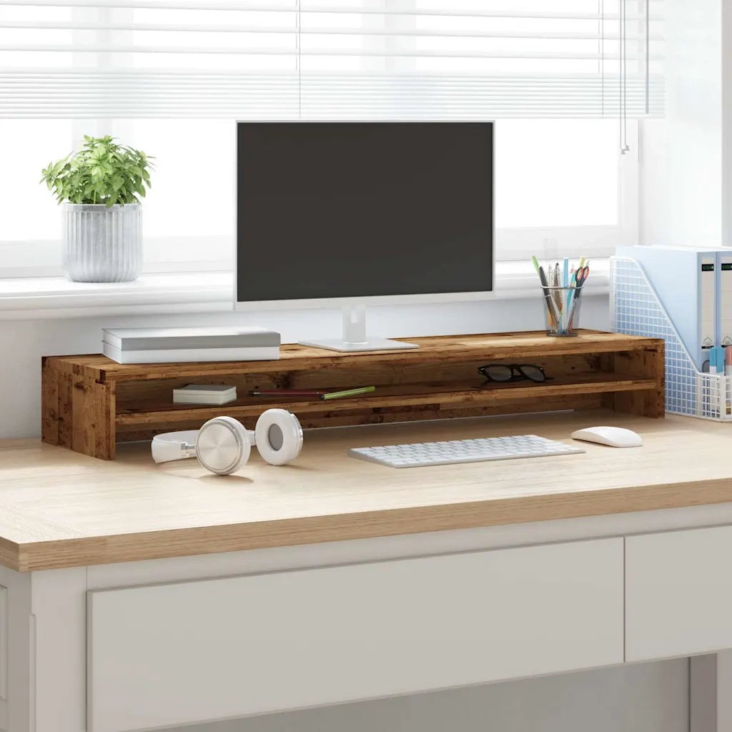 Supporto per Monitor Legno Antico 100x24x13cm Legno Multistrato