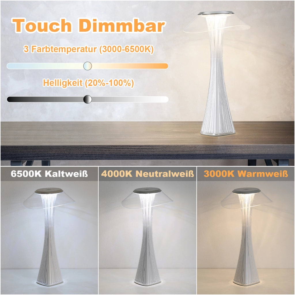 ZMH Lampada da tavolo LED touch dimmerabile 3000-6500K bianca per camera letto soggiorno