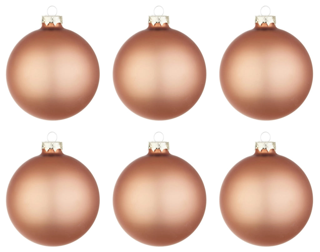 Palline di Natale in Vetro Argilla Opaco Marrone Addobbi Decorazioni Albero Diametro: 60 mm