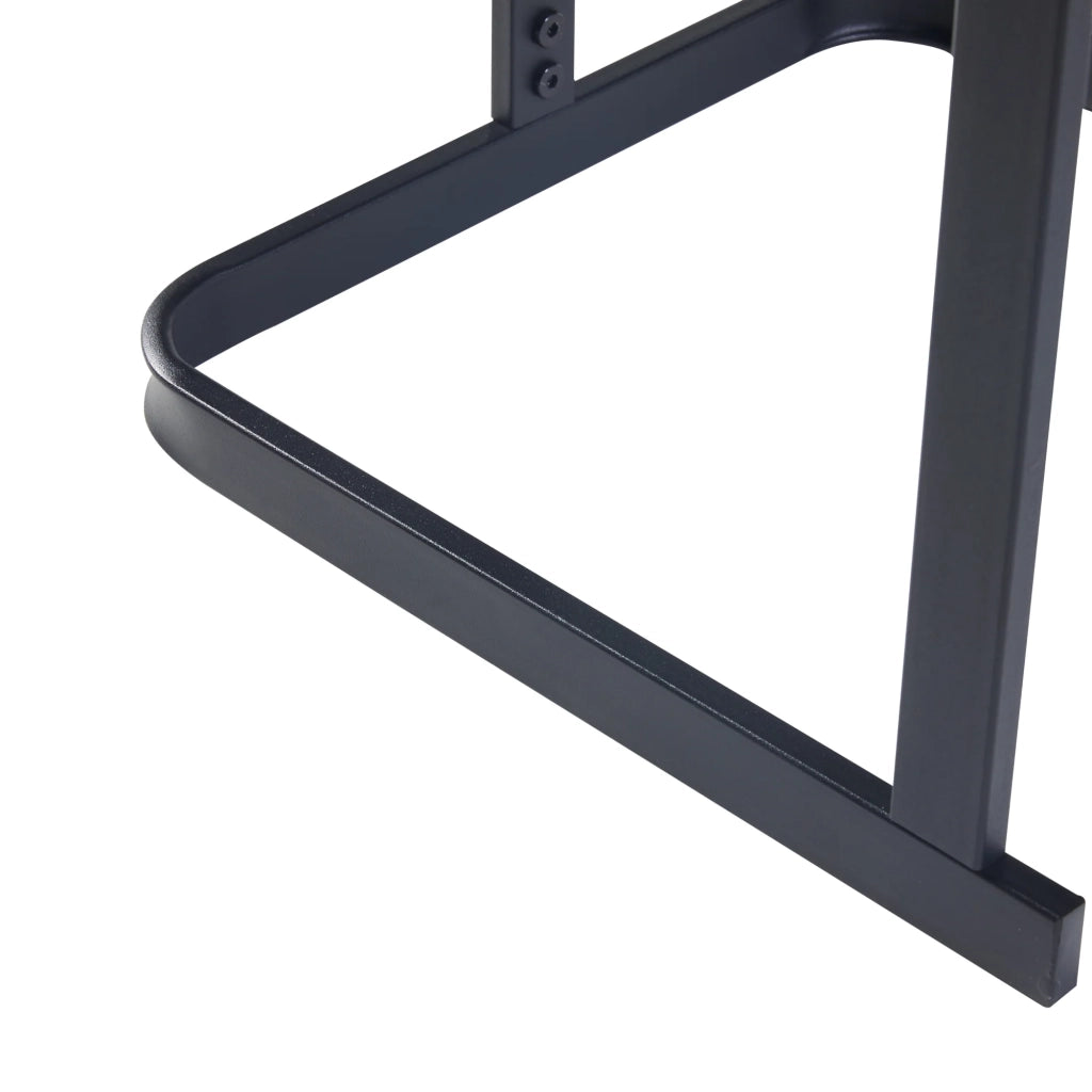 Set di 2 tavolini da caffè impilabili di diverse dimensioni vetro temperato da 4 mm metallo nero 03_0010601