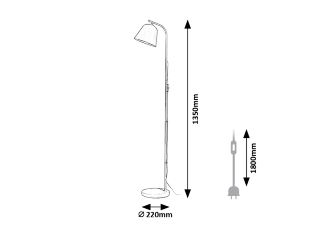 Lampada da terra Malia grigia metallo E27 25W Rabalux