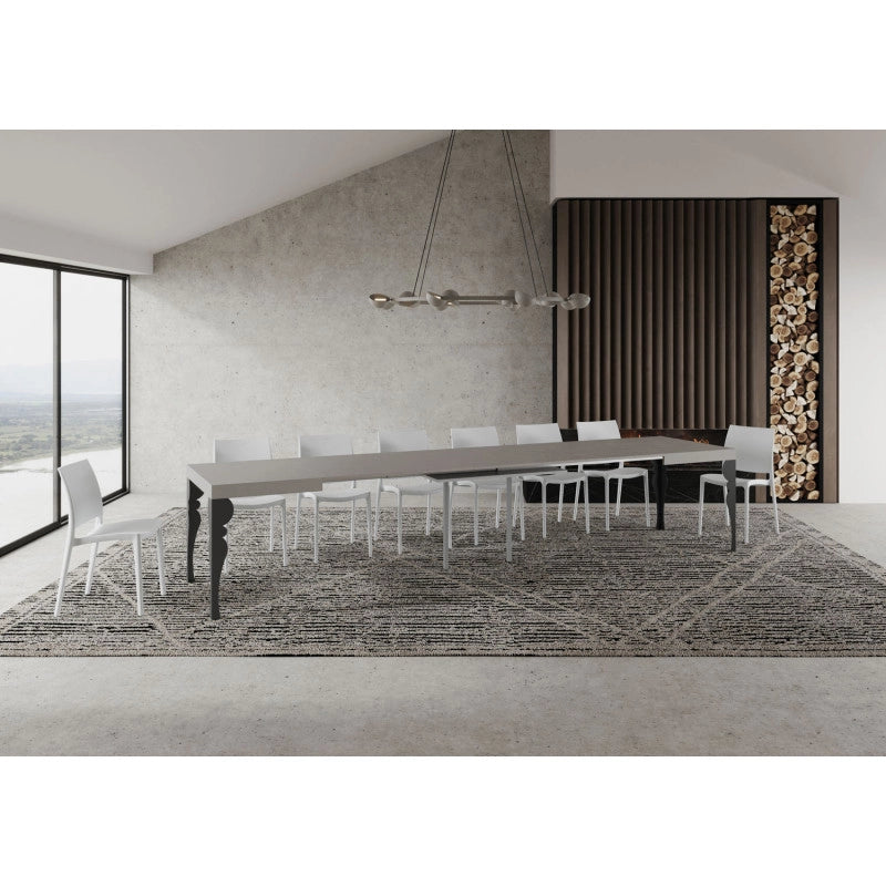 Tavolo allungabile 140/400x90 cm Paxon telaio Antracite - Cashmere