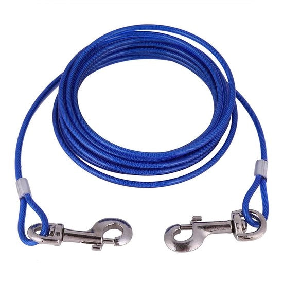 Cinturone per cani Resistente alle morsi - Lunghezza 5 Metri - Flessibile - Sostenibile - Cavo in acciaio - Cavo di sicurezza - Cinturone per cani in acciaio