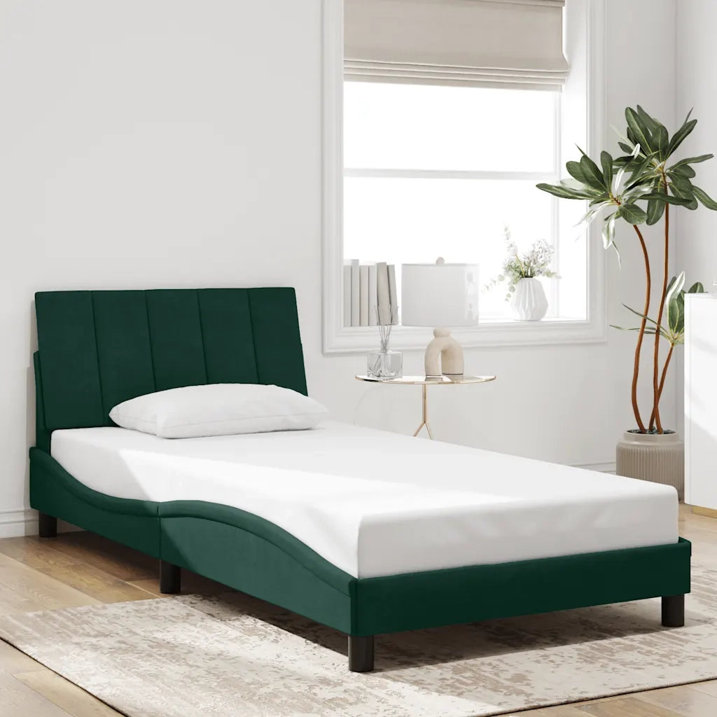 Giroletto con Luci LED Verde Scuro 100x200 cm in Velluto