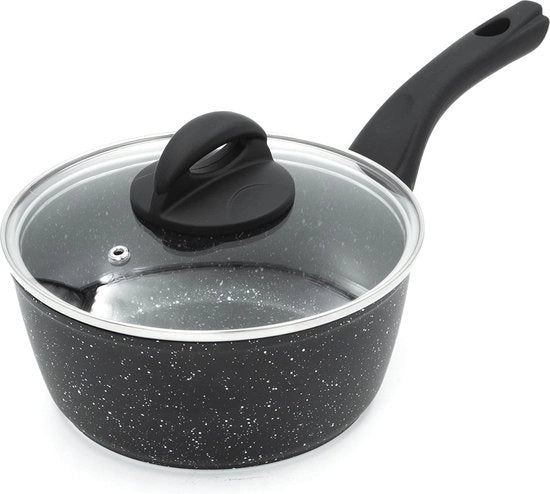 Pentola da Cottura 18 cm con Coperchio - Antiscivolo e Adatto a Tutti i Fonti di Calore