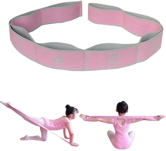 Bande di resistenza con 8 nodi - Stretchband per yoga/ginnastica - Fitness/pilates - Leggero/portatile - Materiale duraturo