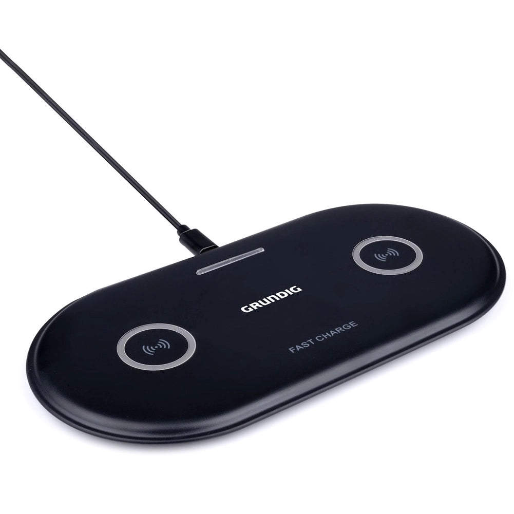 Caricabatterie Wireless per 2 Dispositivi Stazione Ricarica Smartphone Telefoni