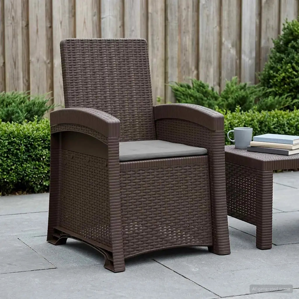 Sedia da giardino reclinabile effetto rattan 8012007