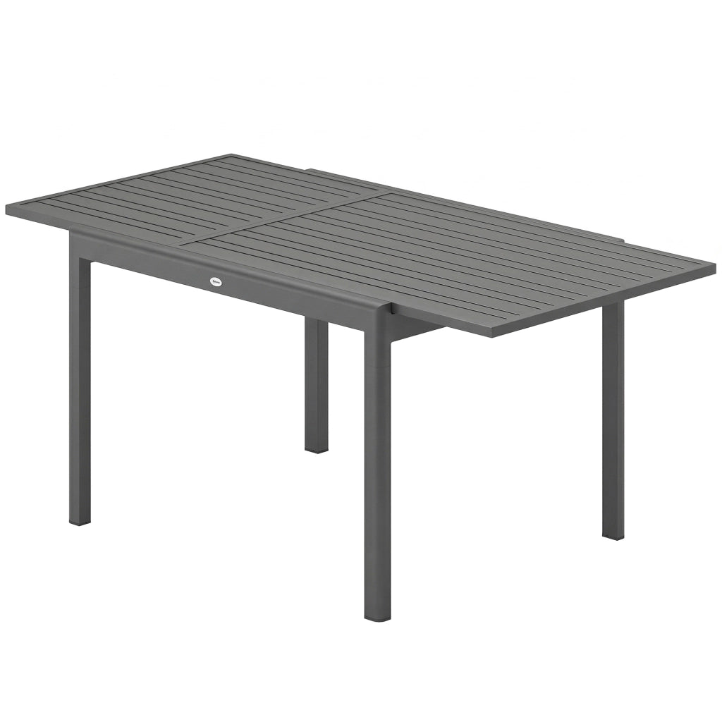 Tavolo da Giardino Allungabile ¨C zephmum ¨C Grigio Scuro, Alluminio, 110-170x90x75 cm