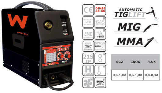 Saldatrice MIG MMA TIG Inverter Awelco Mikromig 1800 EURO
