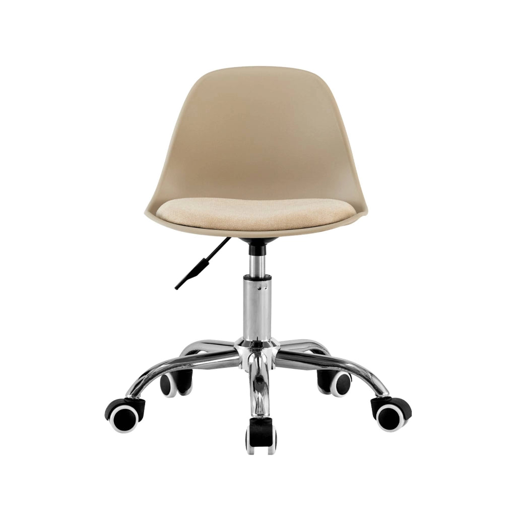 Sedia da ufficio per bambini regolabile con ruote regolabile, beige