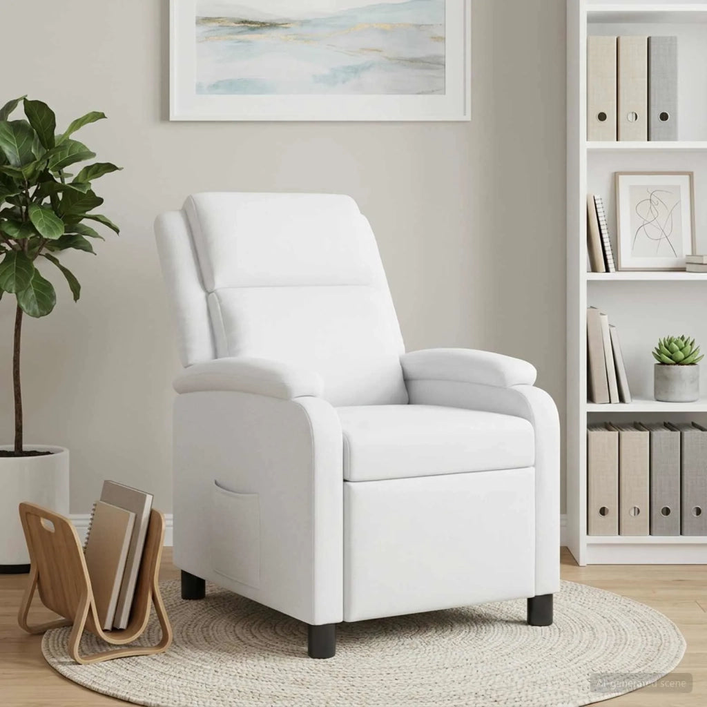 Divano Sedia-Poltrona reclinabile Bianco Tessuto 495385
