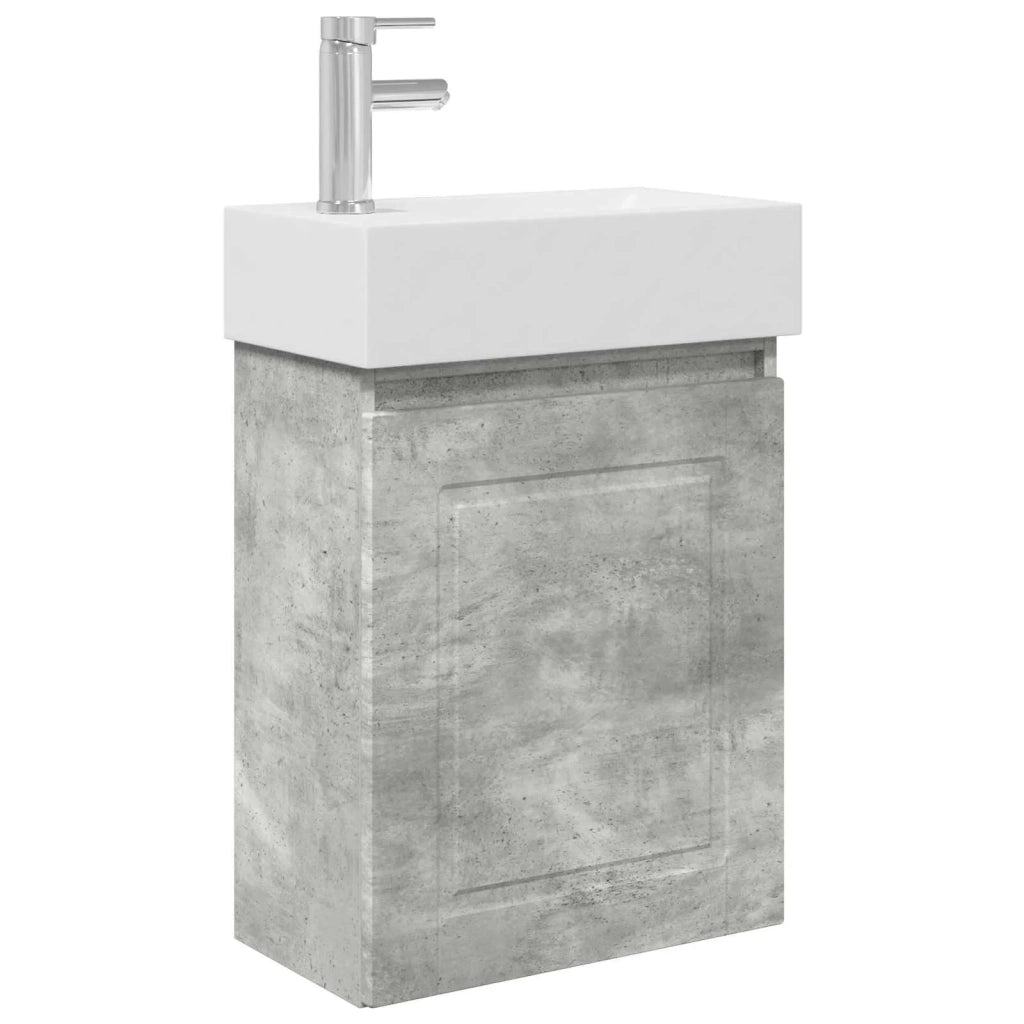 Mobile bagno con rubinetto Grigio Cemento 45,5 x 22,5 x 84 cm