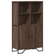 Credenza | Madia | Buffet da pranzo | Armadio da pranzo Rovere Marrone 79,5x35,5x137,5 cm in Legno Multistrato