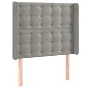 Testiera | Testata ad Orecchio Grigio Chiaro 83x16x118/128 cm in Velluto